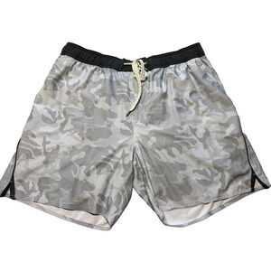 Vuori Shorts Men's XL Gray Lined Camo Performance Stretch Training Gym